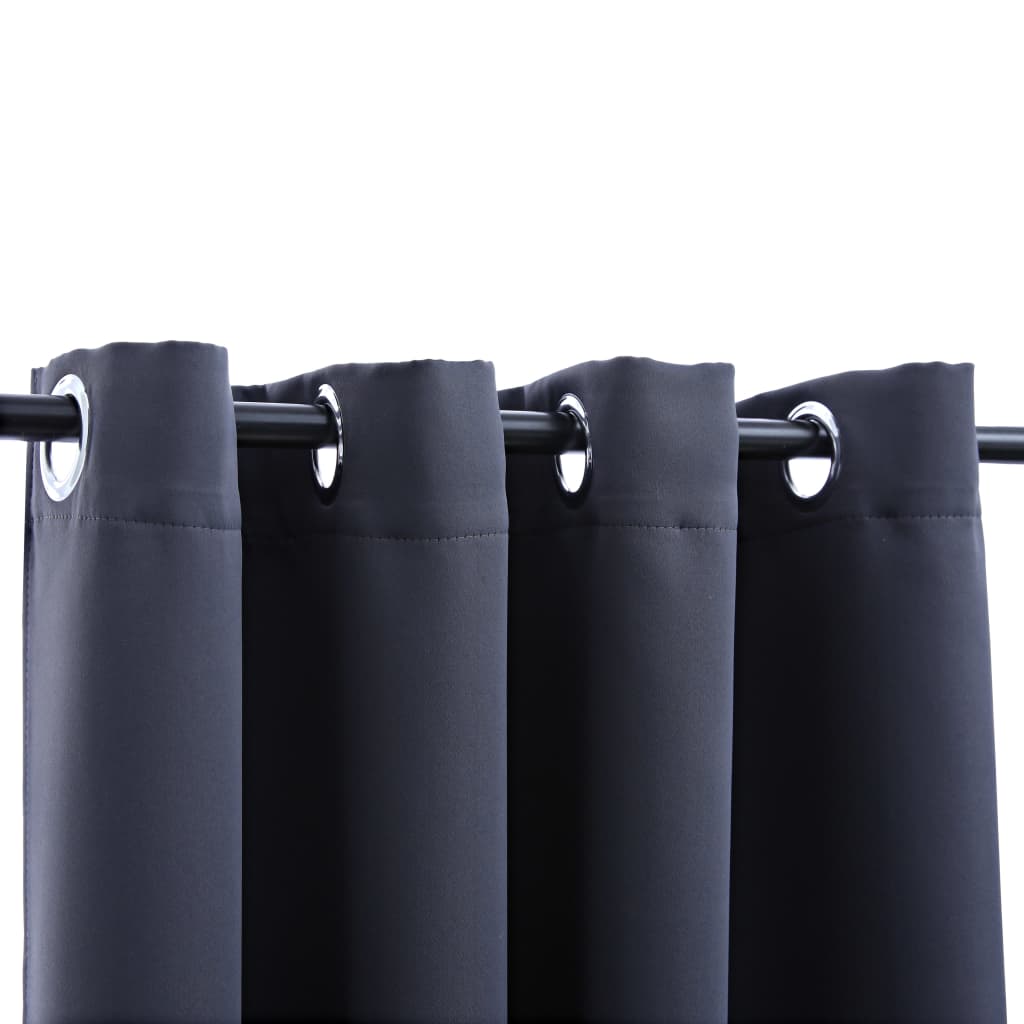 Blackout Curtain with Metal Rings Anthracite 290x245 cm- Curtains & Drapes - HomeShopIreland - Home Shop Ireland - Curtains & Drapes - Blackout Curtain with Metal Rings Anthracite 290x245 cm