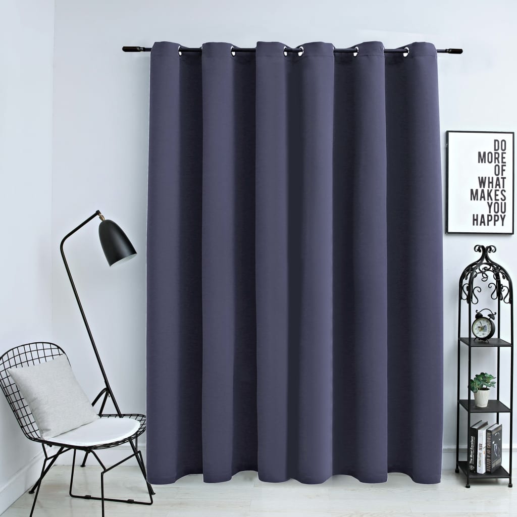 Blackout Curtain with Metal Rings Anthracite 290x245 cm- Curtains & Drapes - HomeShopIreland - Home Shop Ireland - Curtains & Drapes - Blackout Curtain with Metal Rings Anthracite 290x245 cm