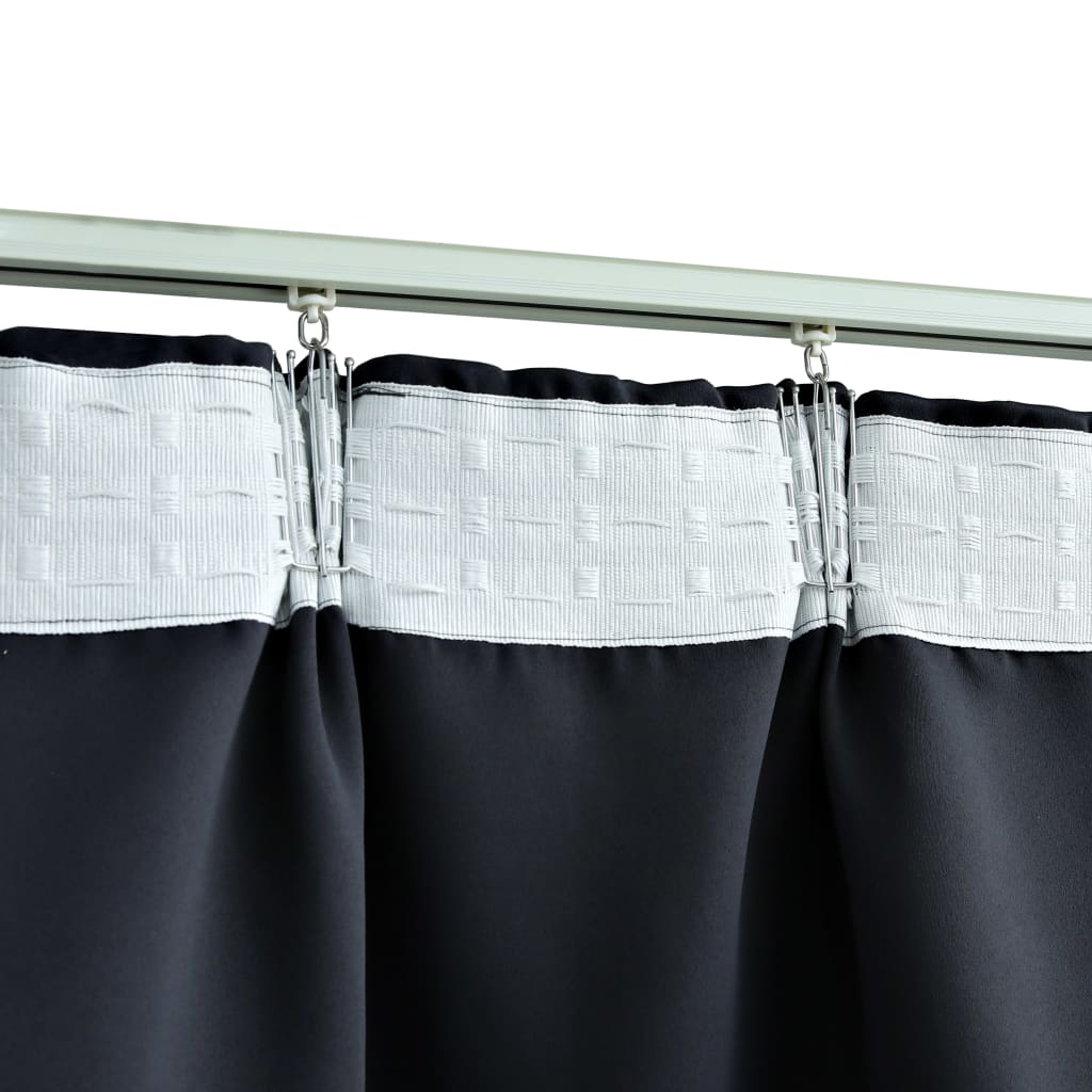 Blackout Curtain with Hooks Anthracite 290x245 cm- Curtains & Drapes - HomeShopIreland - Home Shop Ireland - Curtains & Drapes - Blackout Curtain with Hooks Anthracite 290x245 cm