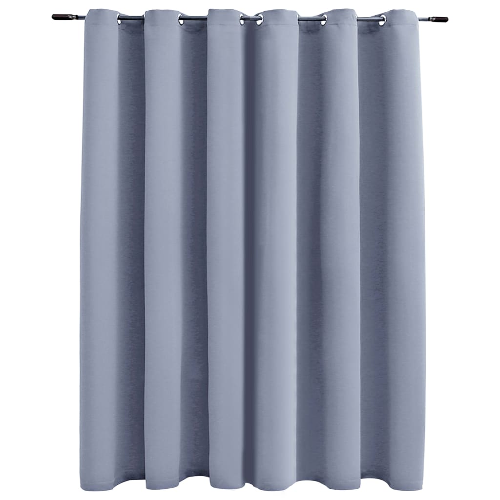Blackout Curtain with Metal Rings Grey 290x245 cm- Curtains & Drapes - HomeShopIreland - Home Shop Ireland - Curtains & Drapes - Blackout Curtain with Metal Rings Grey 290x245 cm