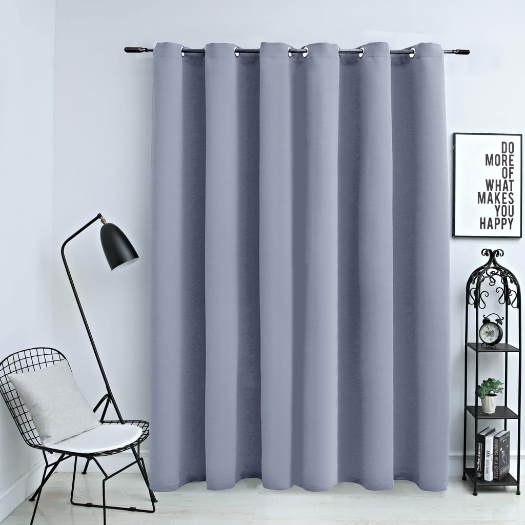 Blackout Curtain with Metal Rings Grey 290x245 cm- Curtains & Drapes - HomeShopIreland - Home Shop Ireland - Curtains & Drapes - Blackout Curtain with Metal Rings Grey 290x245 cm