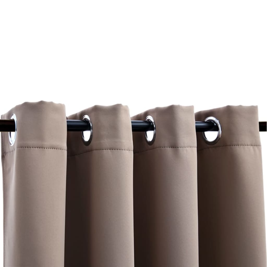 Blackout Curtain with Metal Rings Taupe 290x245 cm- Curtains & Drapes - HomeShopIreland - Home Shop Ireland - Curtains & Drapes - Blackout Curtain with Metal Rings Taupe 290x245 cm