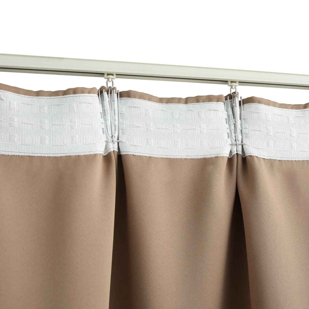 Blackout Curtain with Hooks Taupe 290x245 cm- Curtains & Drapes - HomeShopIreland - Home Shop Ireland - Curtains & Drapes - Blackout Curtain with Hooks Taupe 290x245 cm