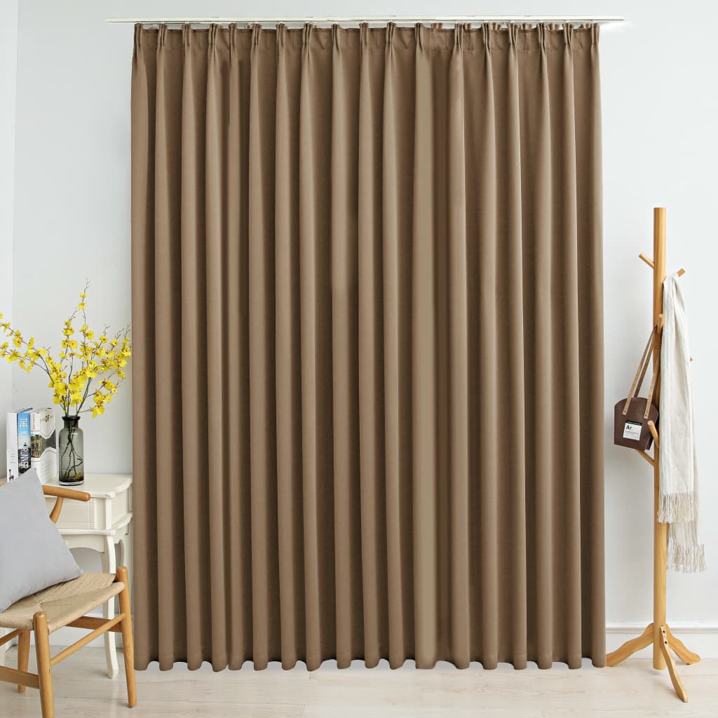 Blackout Curtain with Hooks Taupe 290x245 cm- Curtains & Drapes - HomeShopIreland - Home Shop Ireland - Curtains & Drapes - Blackout Curtain with Hooks Taupe 290x245 cm