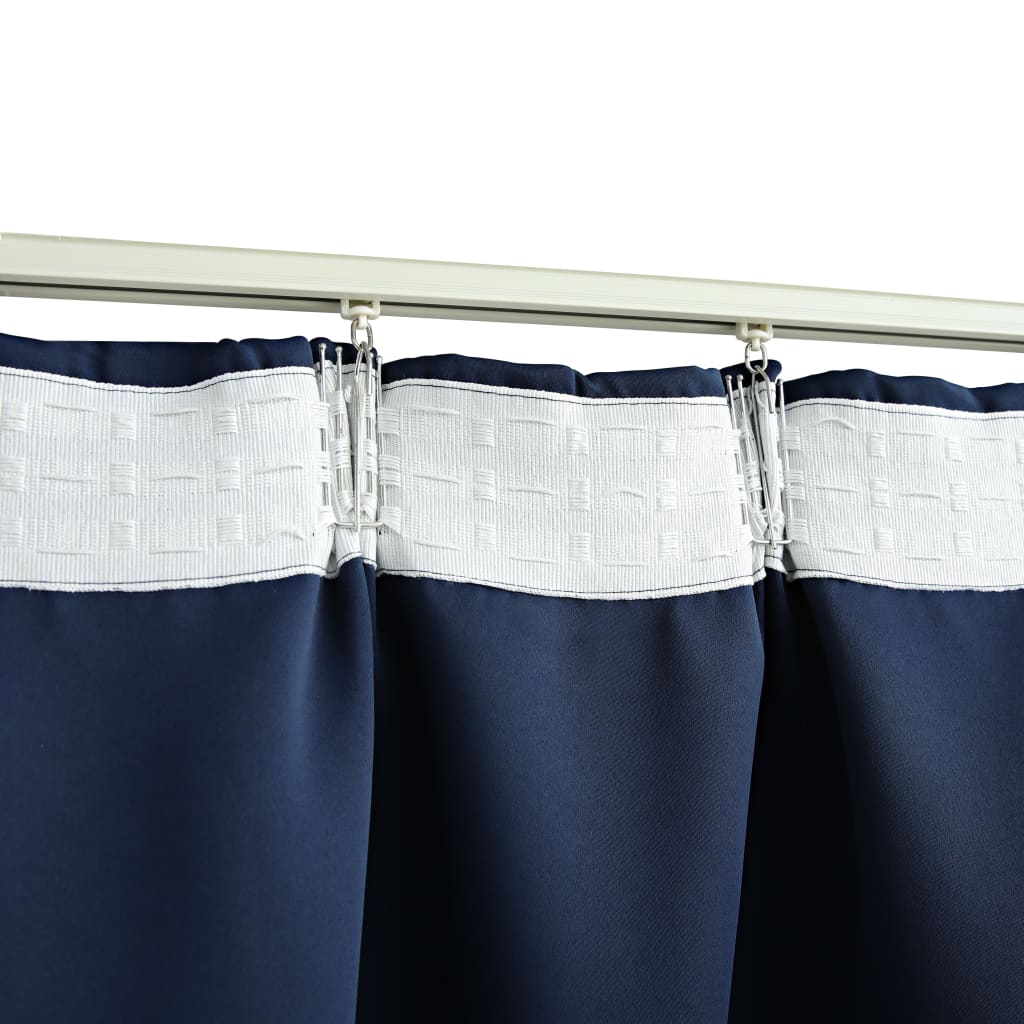 Blackout Curtains with Hooks 2 pcs Blue 140x175 cm- Curtains & Drapes - HomeShopIreland - Home Shop Ireland - Curtains & Drapes - Blackout Curtains with Hooks 2 pcs Blue 140x175 cm