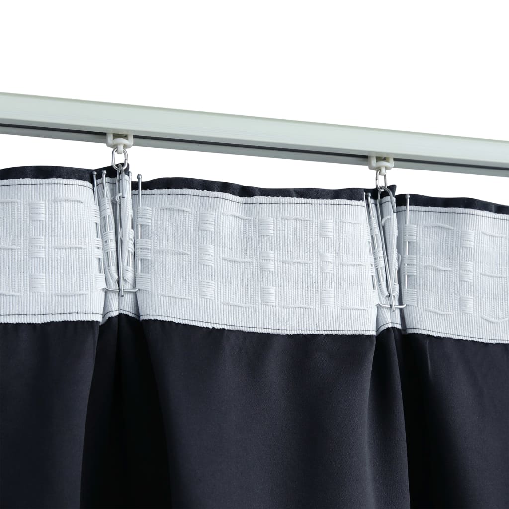 Blackout Curtains with Hooks 2 pcs Anthracite 140x225 cm- Curtains & Drapes - HomeShopIreland - Home Shop Ireland - Curtains & Drapes - Blackout Curtains with Hooks 2 pcs Anthracite 140x225 cm