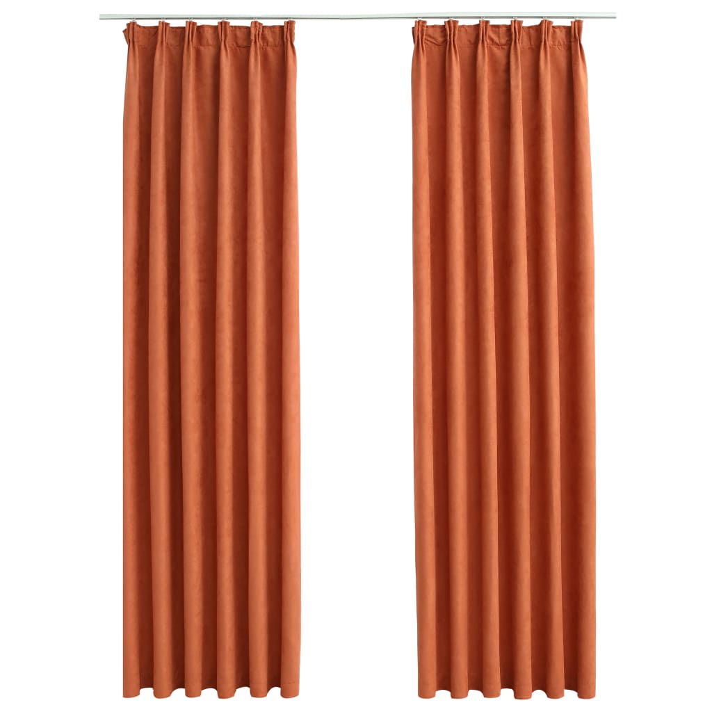 Blackout Curtains with Hooks 2 pcs Rust 140x225 cm- Curtains & Drapes - HomeShopIreland - Home Shop Ireland - Curtains & Drapes - Blackout Curtains with Hooks 2 pcs Rust 140x225 cm