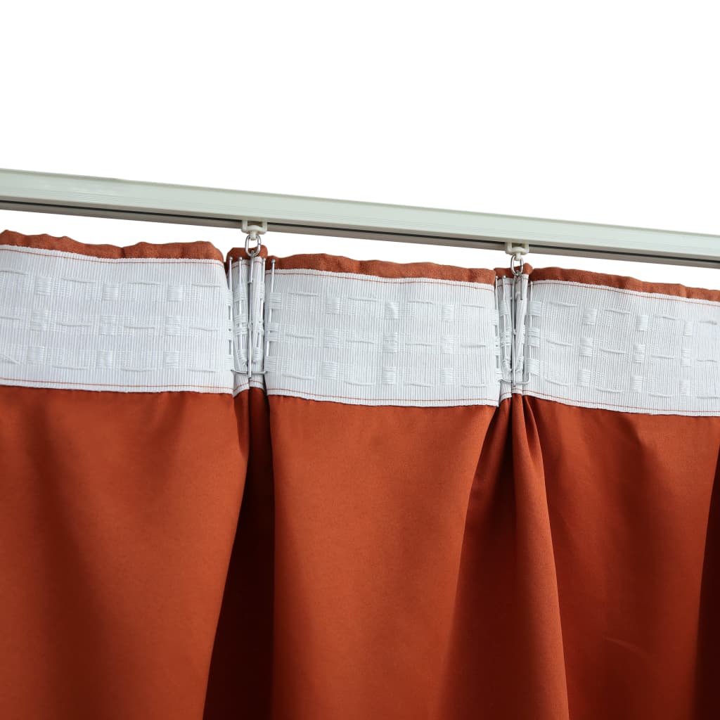 Blackout Curtains with Hooks 2 pcs Rust 140x225 cm- Curtains & Drapes - HomeShopIreland - Home Shop Ireland - Curtains & Drapes - Blackout Curtains with Hooks 2 pcs Rust 140x225 cm