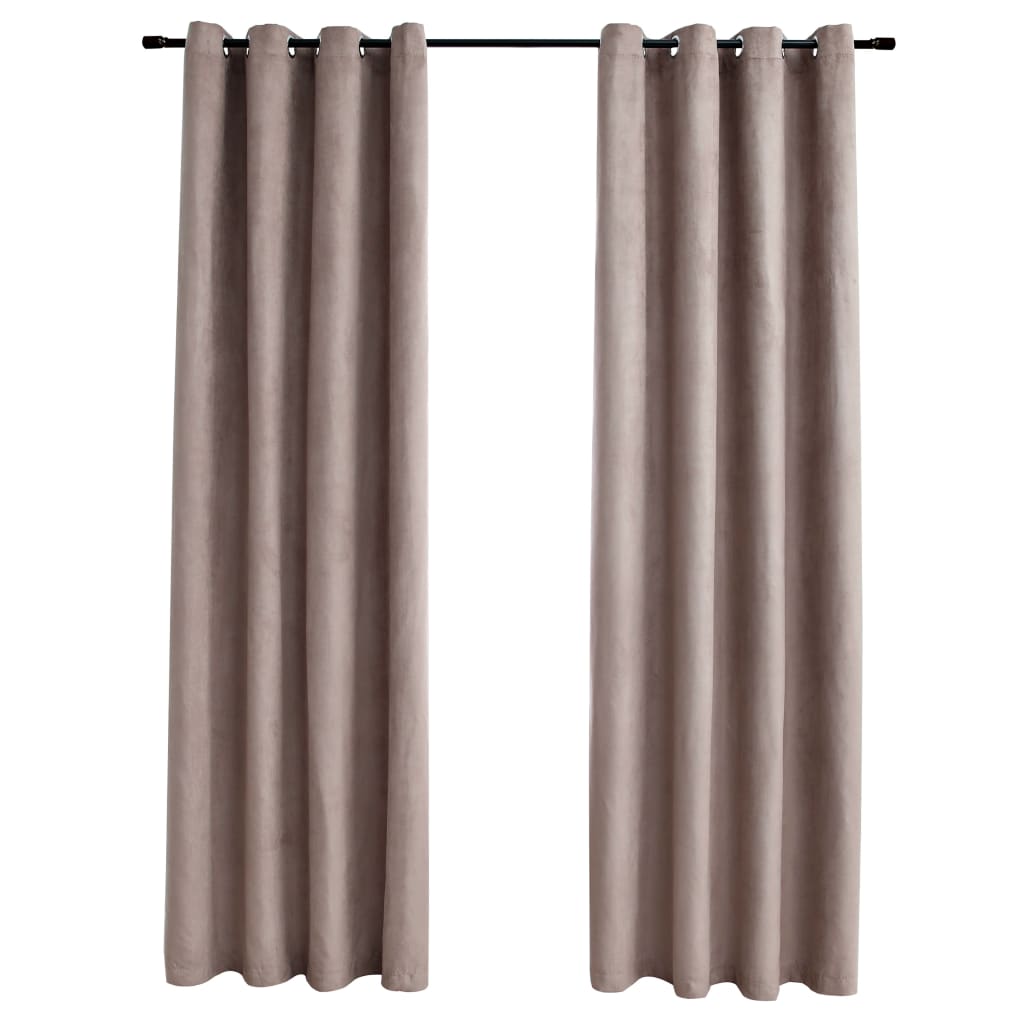 Blackout Curtains with Metal Rings 2 pcs Taupe 140x225 cm- Curtains & Drapes - HomeShopIreland - Home Shop Ireland - Curtains & Drapes - Blackout Curtains with Metal Rings 2 pcs Taupe 140x225 cm