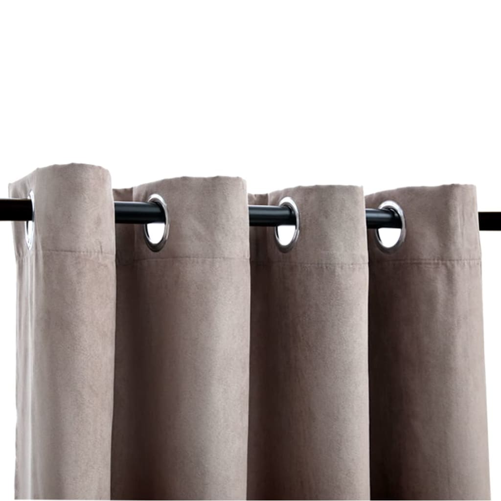 Blackout Curtains with Metal Rings 2 pcs Taupe 140x225 cm- Curtains & Drapes - HomeShopIreland - Home Shop Ireland - Curtains & Drapes - Blackout Curtains with Metal Rings 2 pcs Taupe 140x225 cm