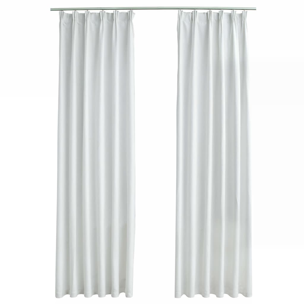 Blackout Curtains with Hooks 2 pcs Off White 140x175 cm- Curtains & Drapes - HomeShopIreland - Home Shop Ireland - Curtains & Drapes - Blackout Curtains with Hooks 2 pcs Off White 140x175 cm