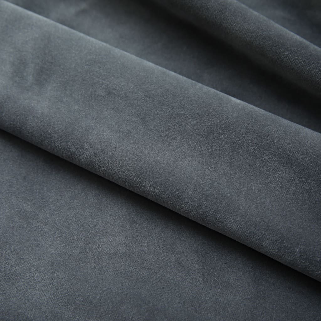 Blackout Curtains 2 pcs with Hooks Velvet Anthracite 140x175 cm- Curtains & Drapes - HomeShopIreland - Home Shop Ireland - Curtains & Drapes - Blackout Curtains 2 pcs with Hooks Velvet Anthracite 140x175 cm