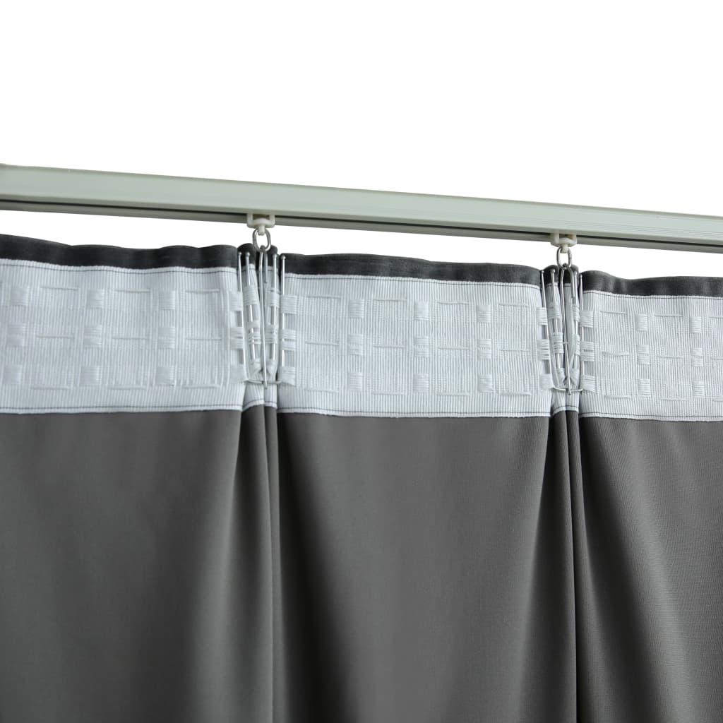Blackout Curtains 2 pcs with Hooks Velvet Anthracite 140x175 cm- Curtains & Drapes - HomeShopIreland - Home Shop Ireland - Curtains & Drapes - Blackout Curtains 2 pcs with Hooks Velvet Anthracite 140x175 cm