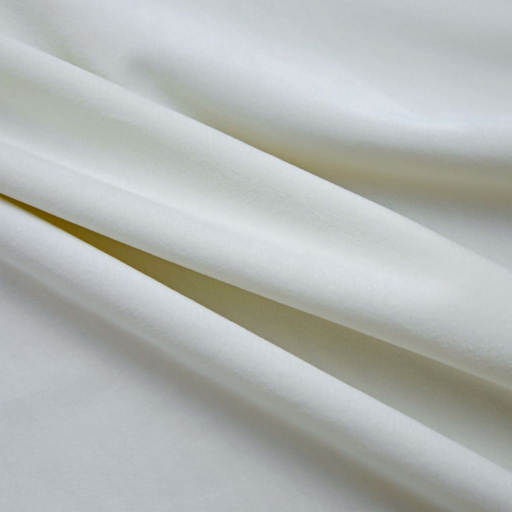 Blackout Curtains with Rings 2 pcs Velvet Cream 140x175 cm- Curtains & Drapes - HomeShopIreland - Home Shop Ireland - Curtains & Drapes - Blackout Curtains with Rings 2 pcs Velvet Cream 140x175 cm