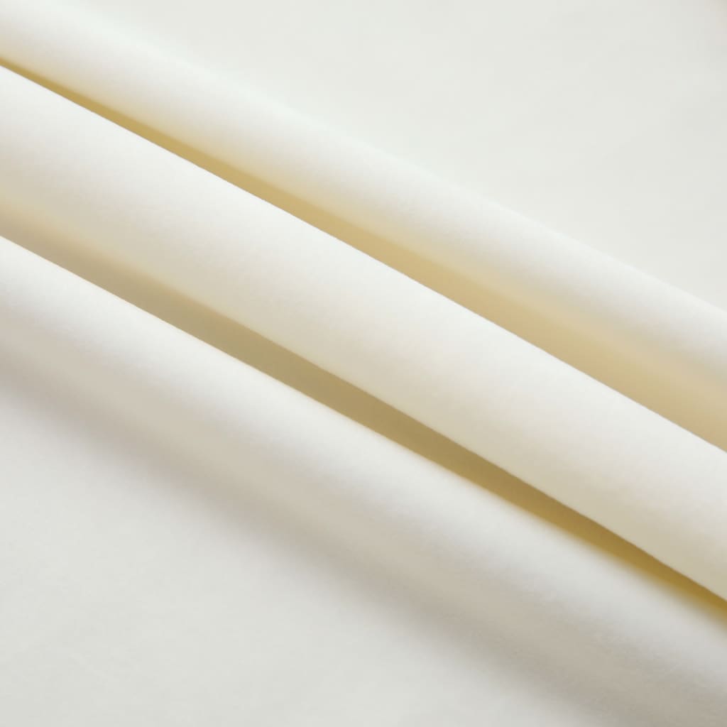 Blackout Curtains 2 pcs with Hooks Velvet Cream 140x175 cm- Curtains & Drapes - HomeShopIreland - Home Shop Ireland - Curtains & Drapes - Blackout Curtains 2 pcs with Hooks Velvet Cream 140x175 cm