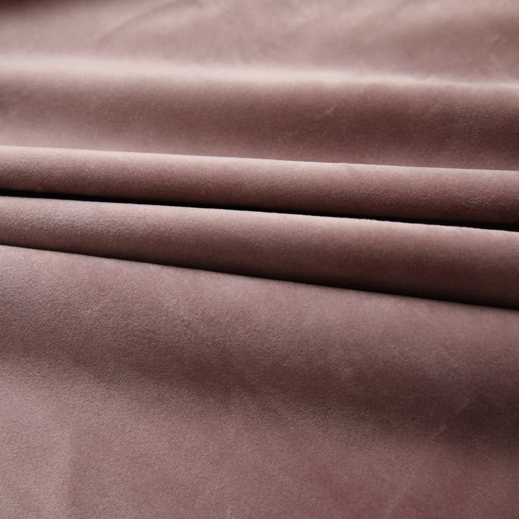 Blackout Curtains 2pcs with Hooks Velvet Antique Pink 140x175cm- Curtains & Drapes - HomeShopIreland - Home Shop Ireland - Curtains & Drapes - Blackout Curtains 2pcs with Hooks Velvet Antique Pink 140x175cm