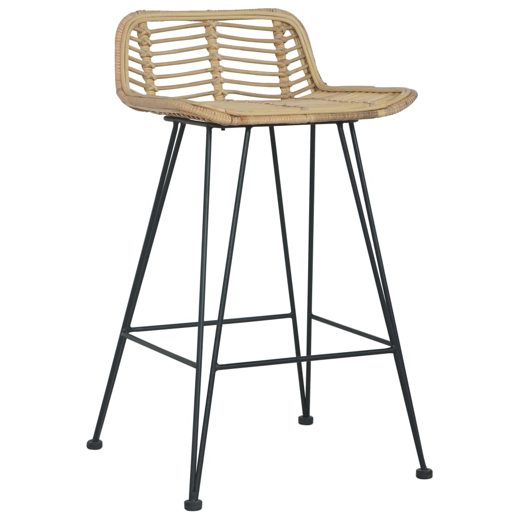 Bar Chairs 2 pcs Natural Rattan- Table & Bar Stools - HomeShopIreland - Home Shop Ireland - Table & Bar Stools - Bar Chairs 2 pcs Natural Rattan