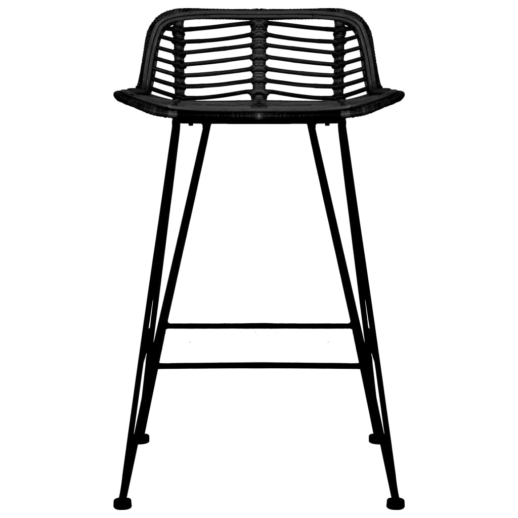Bar Chairs 2 pcs Black Rattan- Table & Bar Stools - HomeShopIreland - Home Shop Ireland - Table & Bar Stools - Bar Chairs 2 pcs Black Rattan