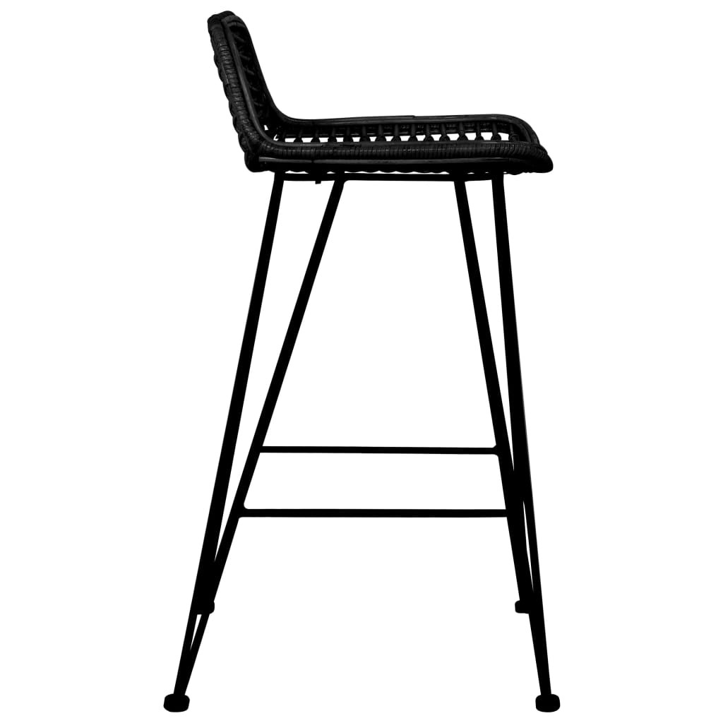 Bar Chairs 2 pcs Black Rattan- Table & Bar Stools - HomeShopIreland - Home Shop Ireland - Table & Bar Stools - Bar Chairs 2 pcs Black Rattan