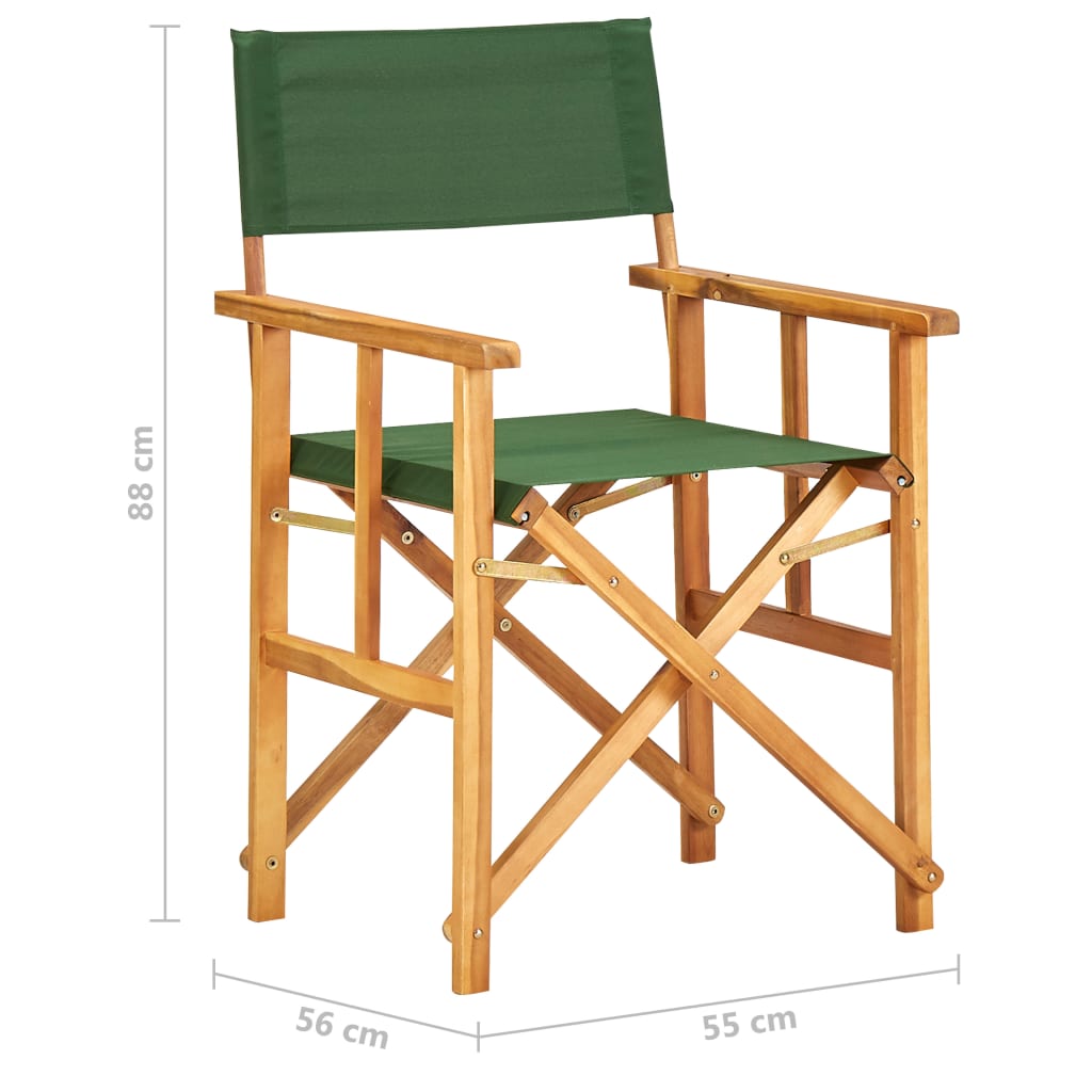 Director's Chair Solid Acacia Wood Green- Outdoor Chairs - HomeShopIreland - Home Shop Ireland - Outdoor Chairs - Director's Chair Solid Acacia Wood Green