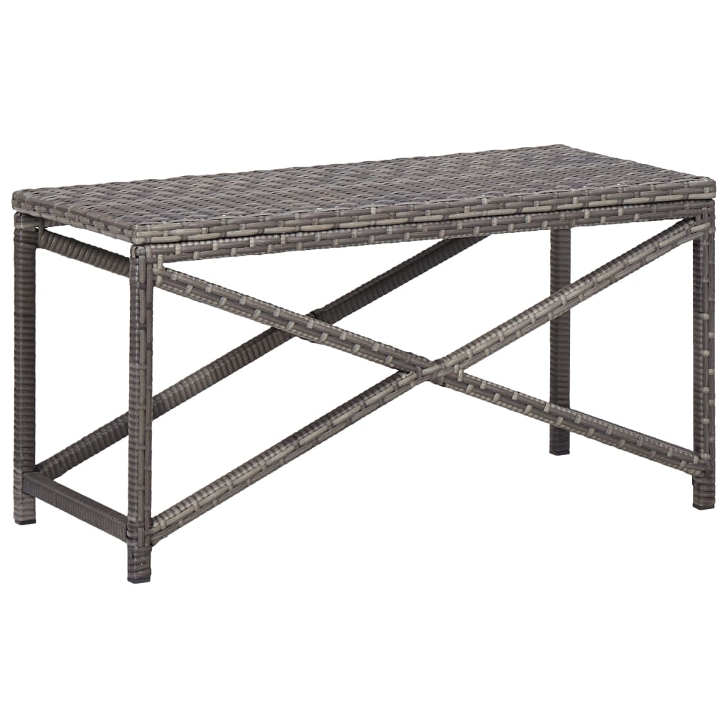Garden Bench 80 cm Poly Rattan Grey- Outdoor Benches - HomeShopIreland - Home Shop Ireland - Outdoor Benches - Garden Bench 80 cm Poly Rattan Grey