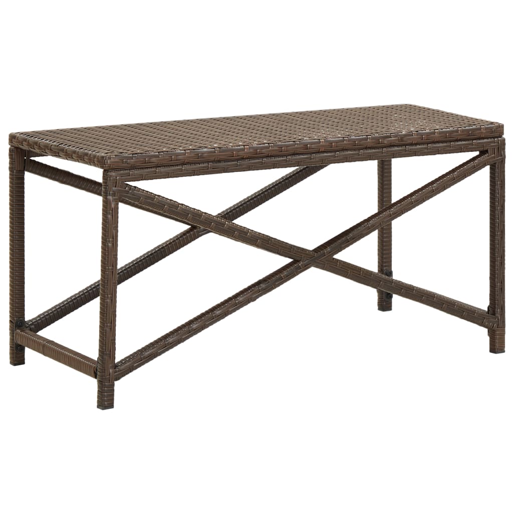 Garden Bench 80 cm Poly Rattan Brown- Outdoor Benches - HomeShopIreland - Home Shop Ireland - Outdoor Benches - Garden Bench 80 cm Poly Rattan Brown