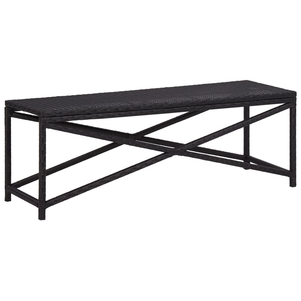Garden Bench 120 cm Poly Rattan Black- Outdoor Benches - HomeShopIreland - Home Shop Ireland - Outdoor Benches - Garden Bench 120 cm Poly Rattan Black