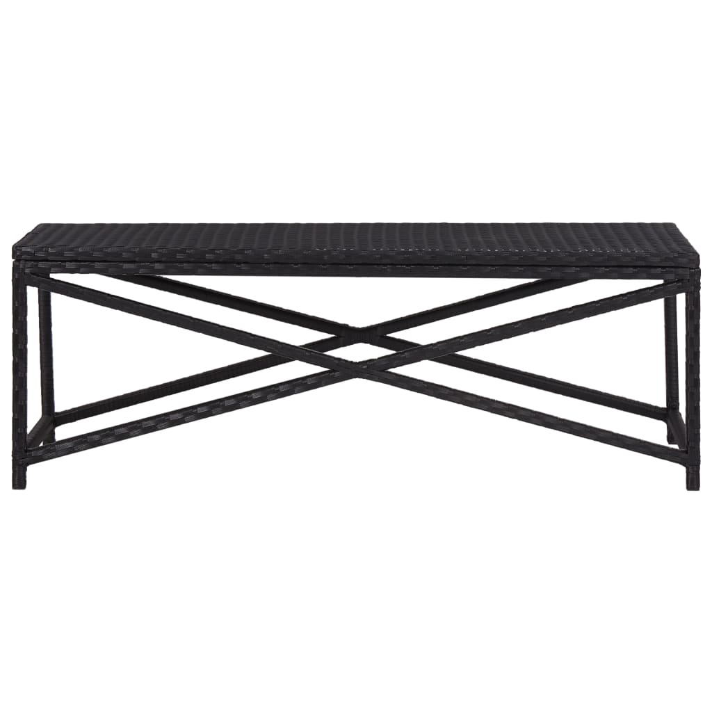 Garden Bench 120 cm Poly Rattan Black- Outdoor Benches - HomeShopIreland - Home Shop Ireland - Outdoor Benches - Garden Bench 120 cm Poly Rattan Black