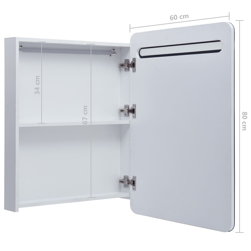 LED Bathroom Mirror Cabinet 60x11x80 cm- Bathroom Vanity Units - HomeShopIreland - Home Shop Ireland - Bathroom Vanity Units - LED Bathroom Mirror Cabinet 60x11x80 cm
