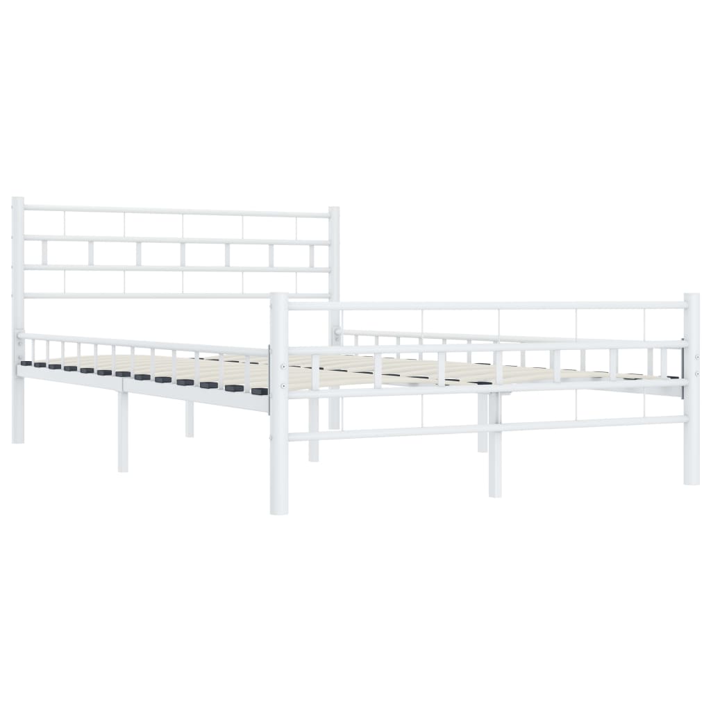 Bed Frame White Metal 120x200 cm- Beds & Bed Frames - HomeShopIreland - Home Shop Ireland - Beds & Bed Frames - Bed Frame White Metal 120x200 cm