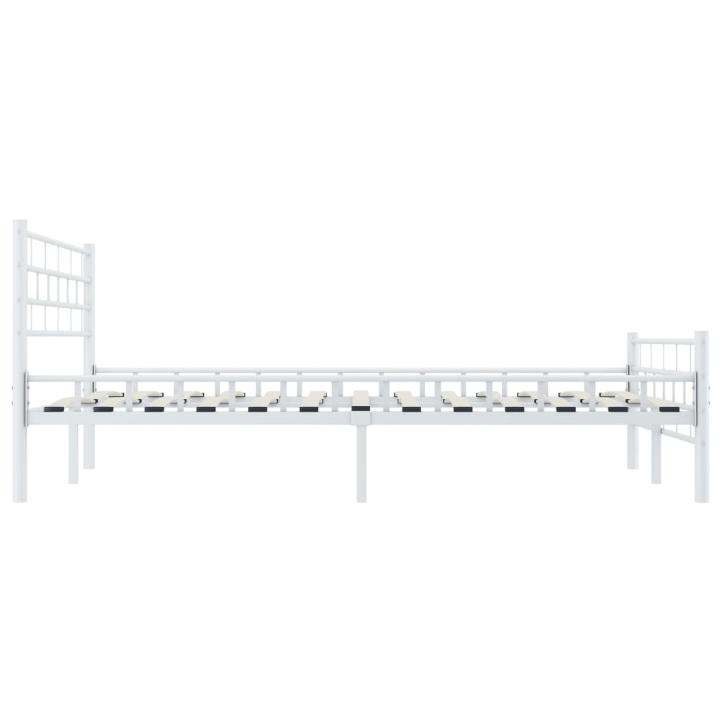 Bed Frame White Metal 120x200 cm- Beds & Bed Frames - HomeShopIreland - Home Shop Ireland - Beds & Bed Frames - Bed Frame White Metal 120x200 cm