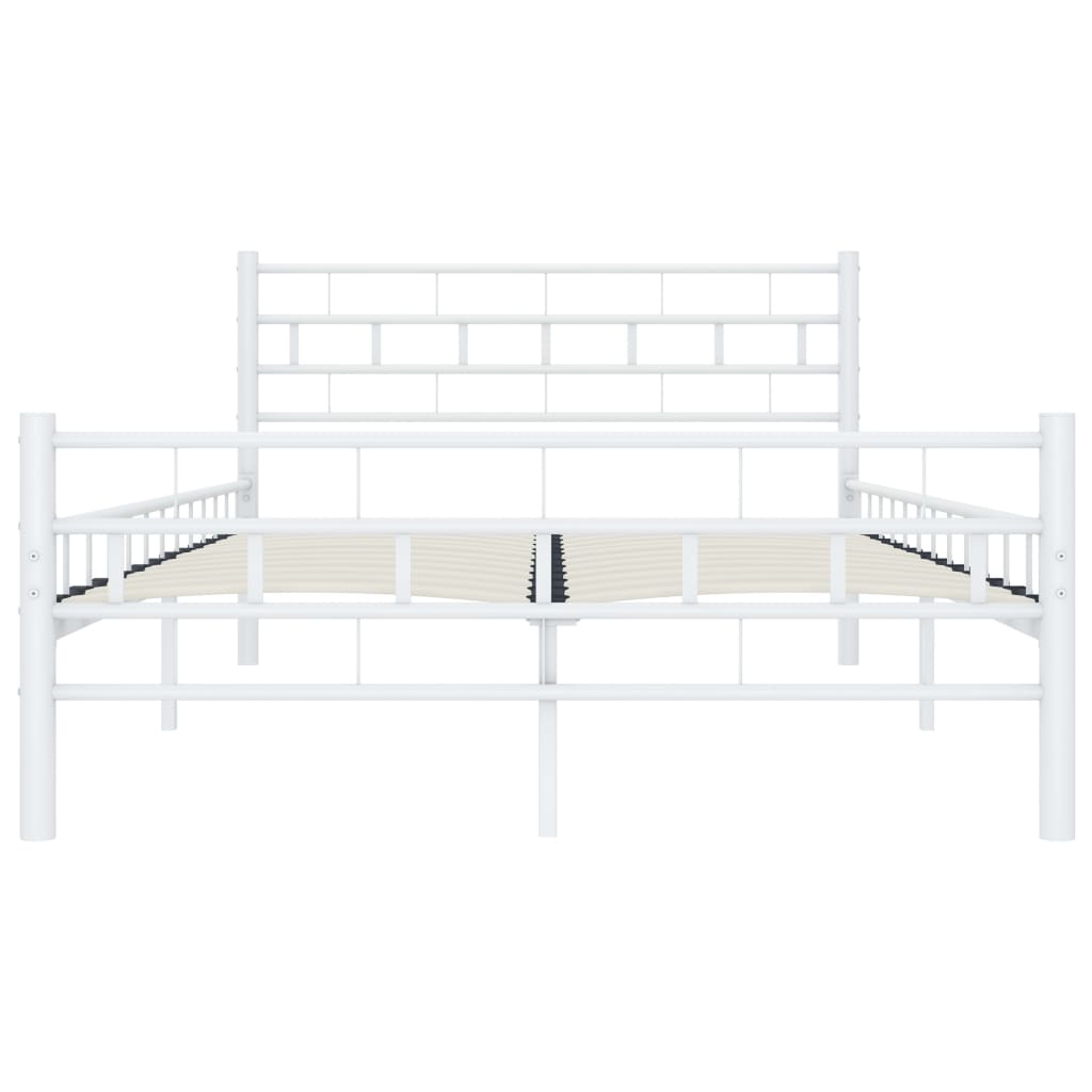 Bed Frame White Metal 120x200 cm- Beds & Bed Frames - HomeShopIreland - Home Shop Ireland - Beds & Bed Frames - Bed Frame White Metal 120x200 cm