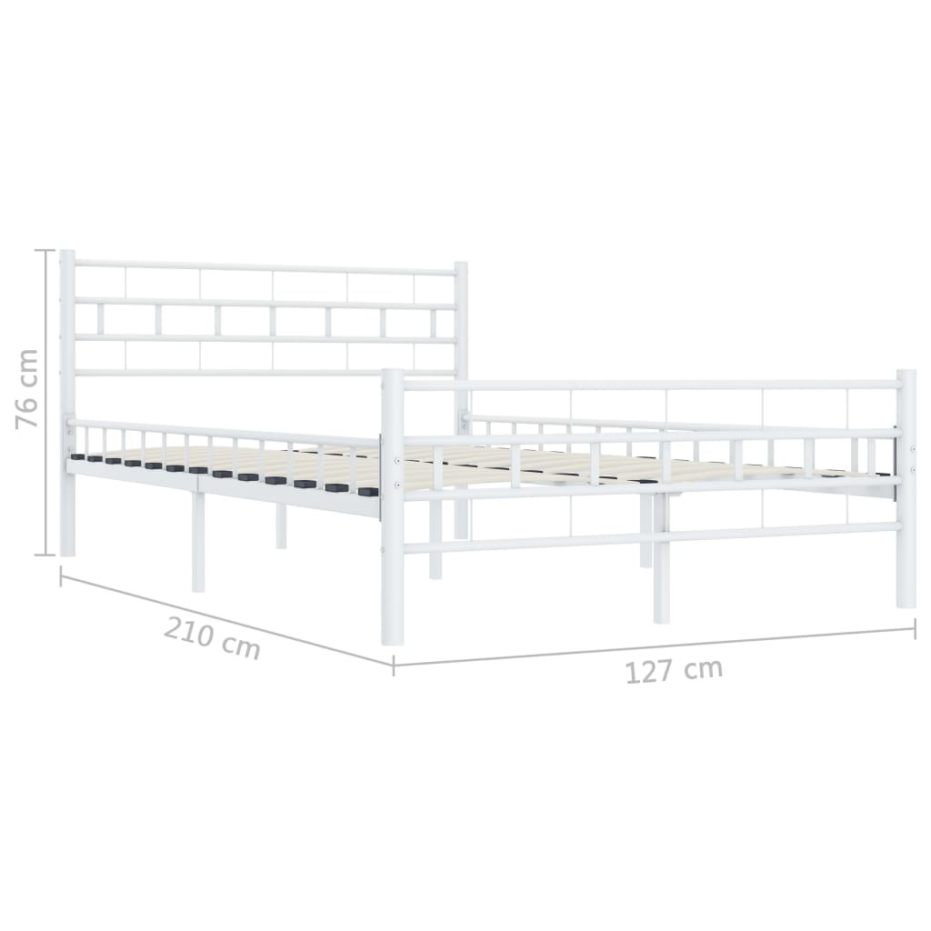 Bed Frame White Metal 120x200 cm- Beds & Bed Frames - HomeShopIreland - Home Shop Ireland - Beds & Bed Frames - Bed Frame White Metal 120x200 cm