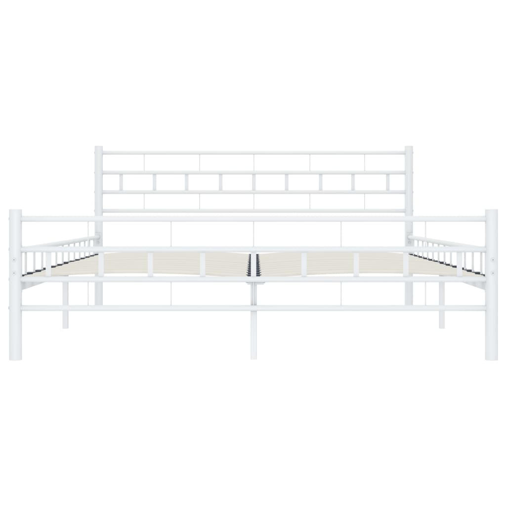 Bed Frame White Metal 180x200 cm- Beds & Bed Frames - HomeShopIreland - Home Shop Ireland - Beds & Bed Frames - Bed Frame White Metal 180x200 cm