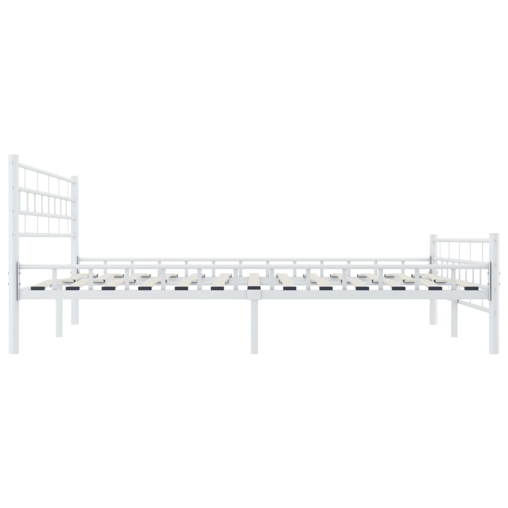 Bed Frame White Metal 180x200 cm- Beds & Bed Frames - HomeShopIreland - Home Shop Ireland - Beds & Bed Frames - Bed Frame White Metal 180x200 cm