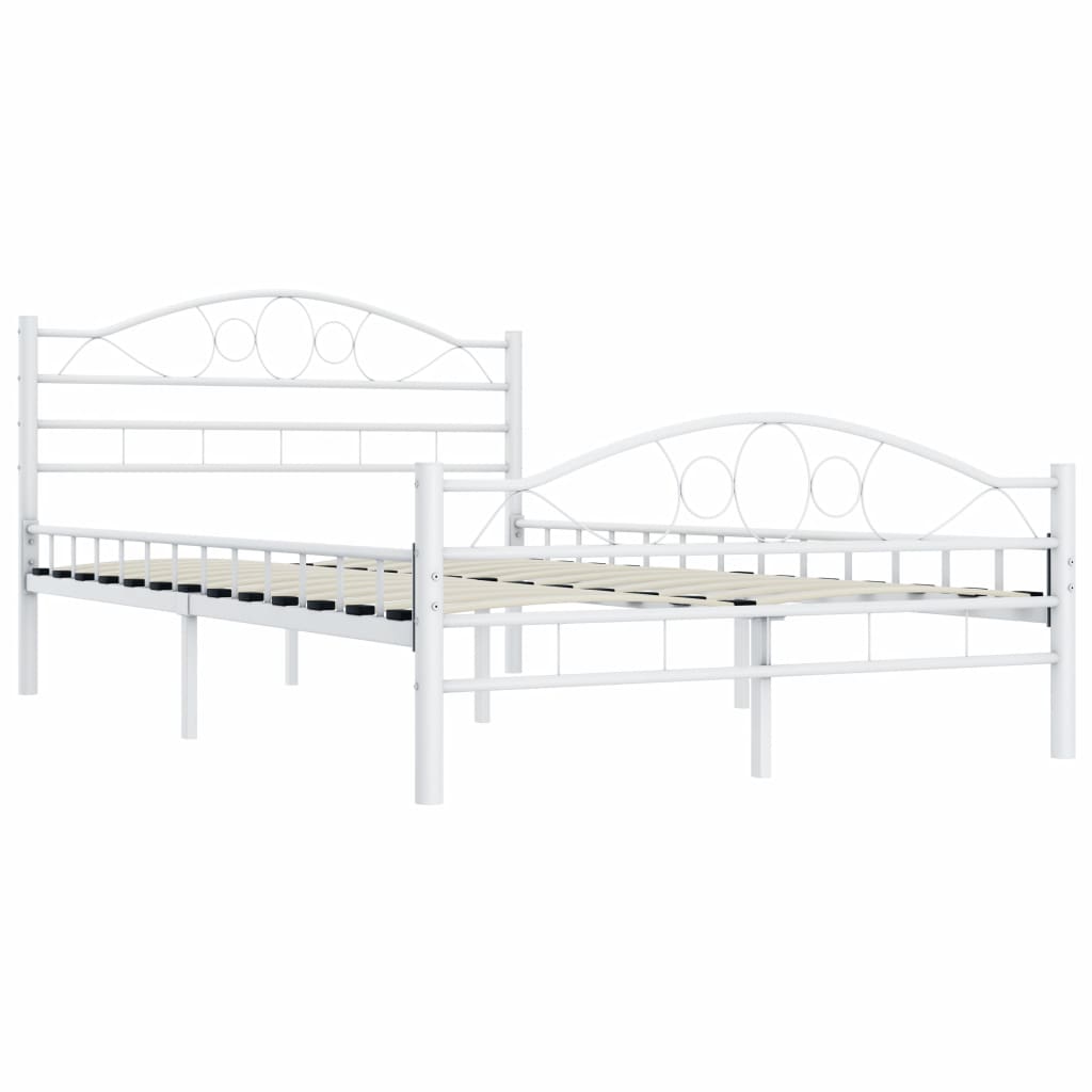 Bed Frame White Metal 120x200 cm- Beds & Bed Frames - HomeShopIreland - Home Shop Ireland - Beds & Bed Frames - Bed Frame White Metal 120x200 cm