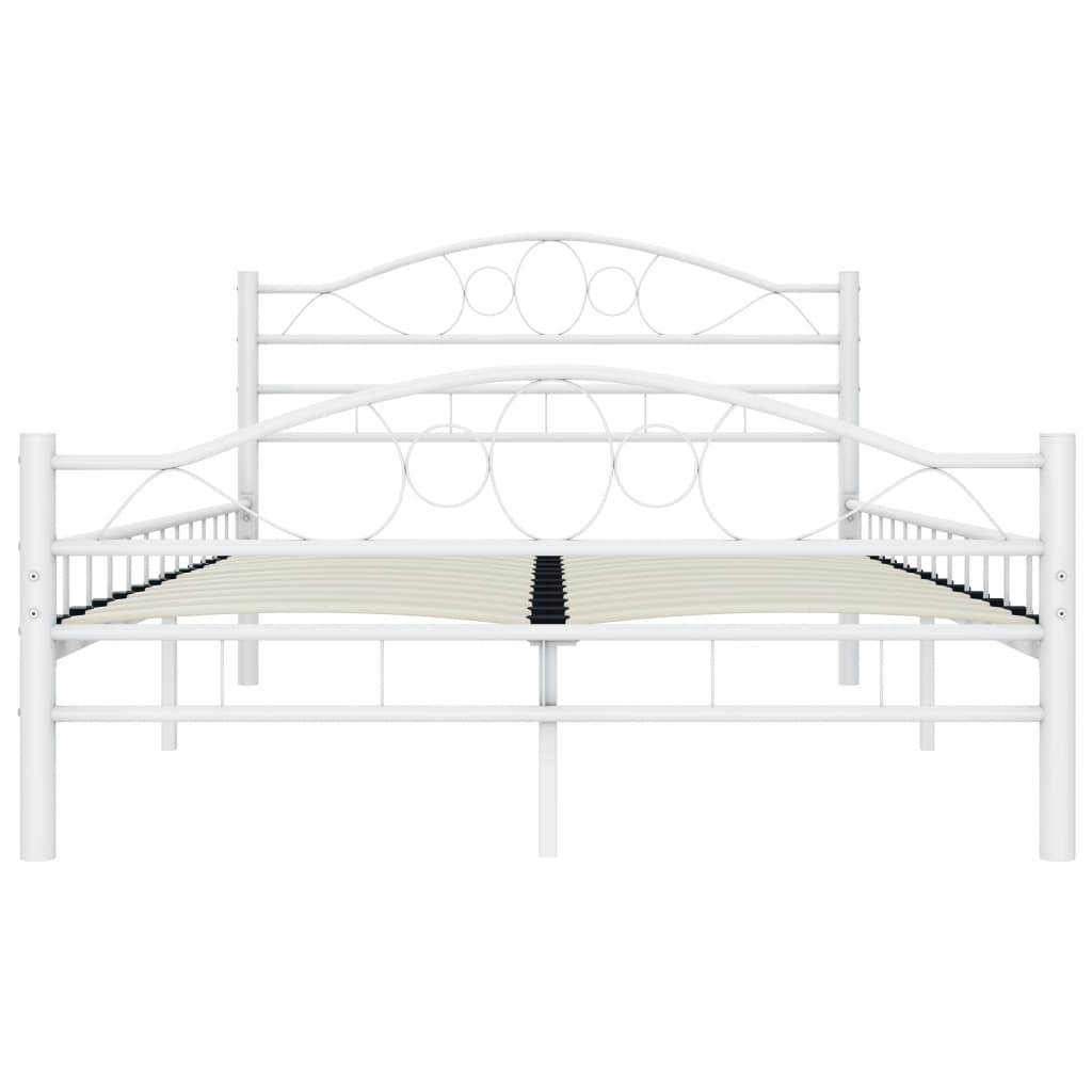 Bed Frame White Metal 120x200 cm- Beds & Bed Frames - HomeShopIreland - Home Shop Ireland - Beds & Bed Frames - Bed Frame White Metal 120x200 cm