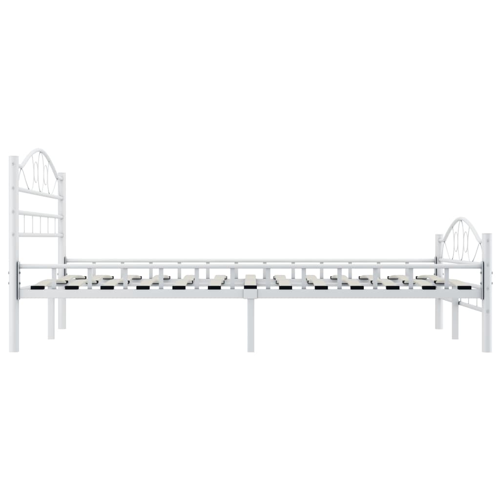 Bed Frame White Metal 120x200 cm- Beds & Bed Frames - HomeShopIreland - Home Shop Ireland - Beds & Bed Frames - Bed Frame White Metal 120x200 cm