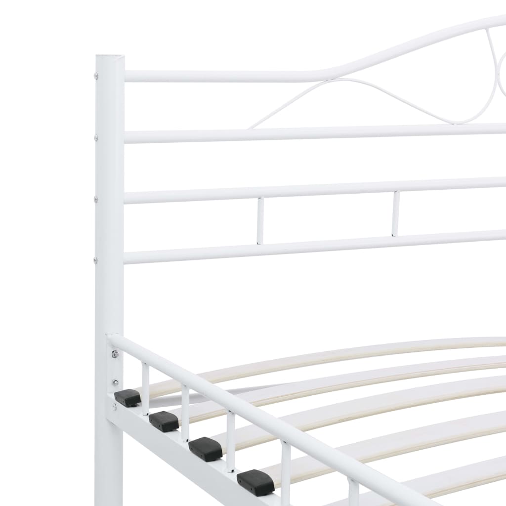 Bed Frame White Metal 120x200 cm- Beds & Bed Frames - HomeShopIreland - Home Shop Ireland - Beds & Bed Frames - Bed Frame White Metal 120x200 cm