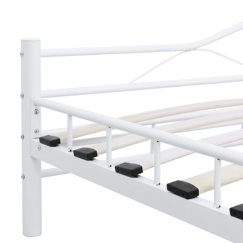 Bed Frame White Metal 120x200 cm- Beds & Bed Frames - HomeShopIreland - Home Shop Ireland - Beds & Bed Frames - Bed Frame White Metal 120x200 cm