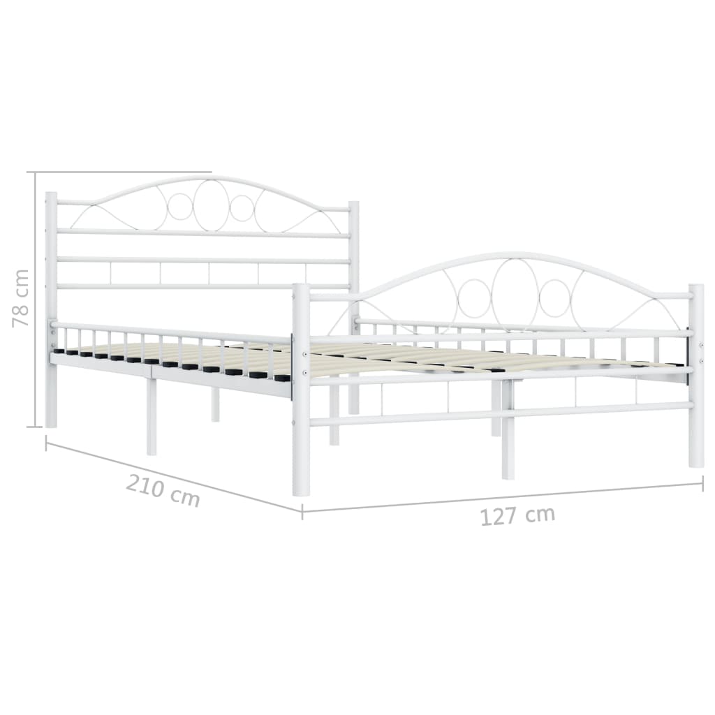 Bed Frame White Metal 120x200 cm- Beds & Bed Frames - HomeShopIreland - Home Shop Ireland - Beds & Bed Frames - Bed Frame White Metal 120x200 cm