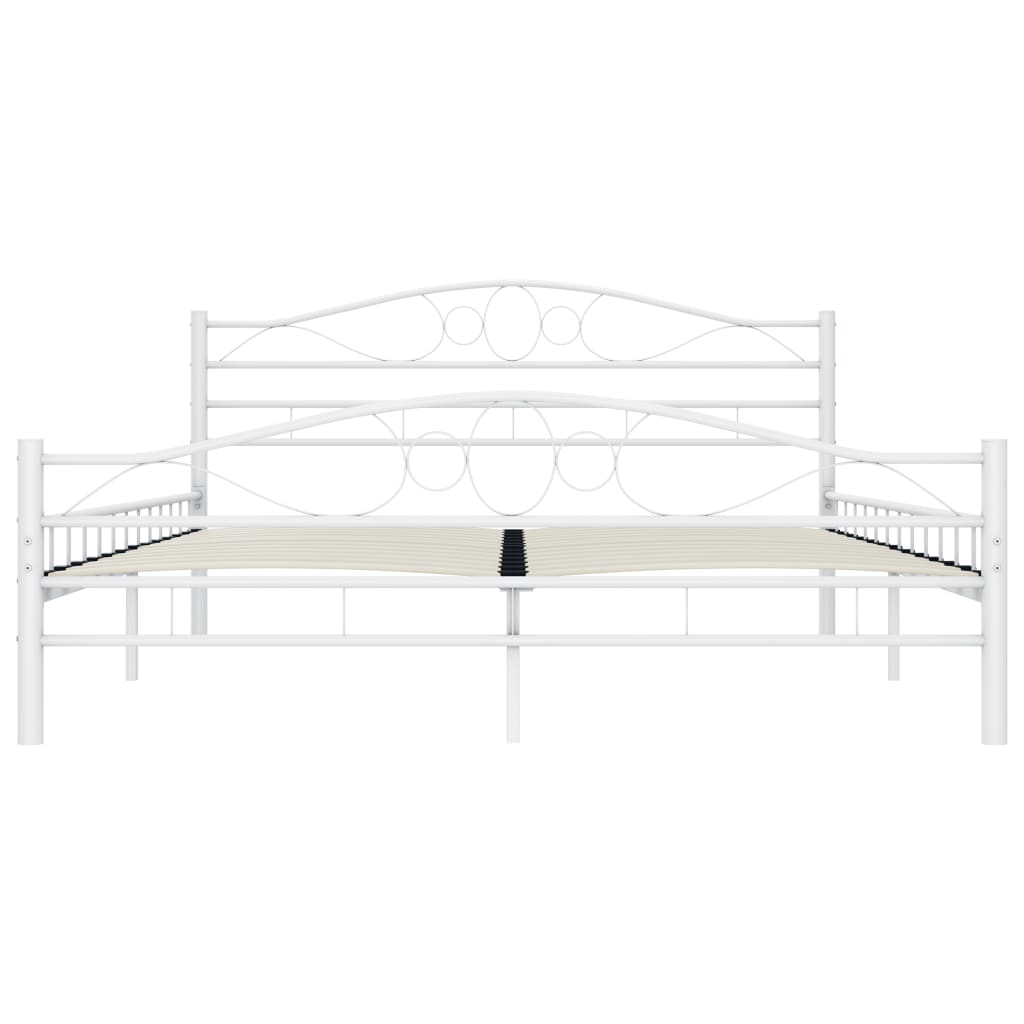 Bed Frame White Metal 140x200 cm- Beds & Bed Frames - HomeShopIreland - Home Shop Ireland - Beds & Bed Frames - Bed Frame White Metal 140x200 cm