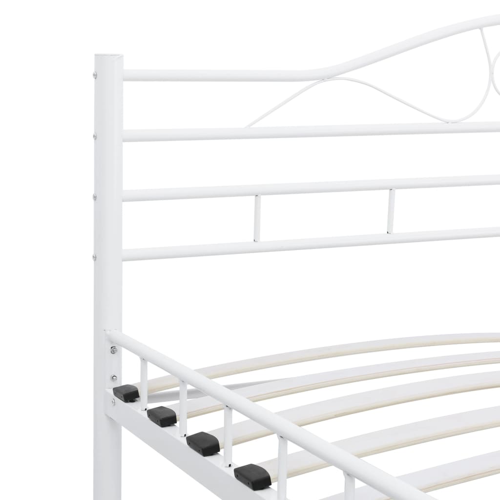 Bed Frame White Metal 140x200 cm- Beds & Bed Frames - HomeShopIreland - Home Shop Ireland - Beds & Bed Frames - Bed Frame White Metal 140x200 cm