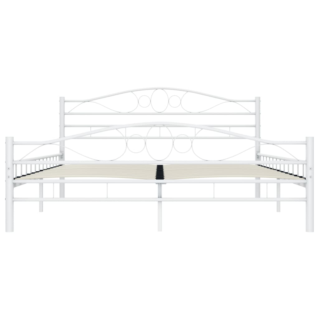 Bed Frame White Metal 180x200 cm- Beds & Bed Frames - HomeShopIreland - Home Shop Ireland - Beds & Bed Frames - Bed Frame White Metal 180x200 cm