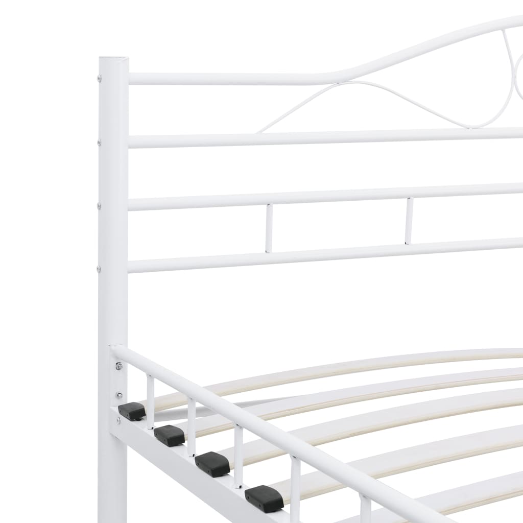 Bed Frame White Metal 180x200 cm- Beds & Bed Frames - HomeShopIreland - Home Shop Ireland - Beds & Bed Frames - Bed Frame White Metal 180x200 cm