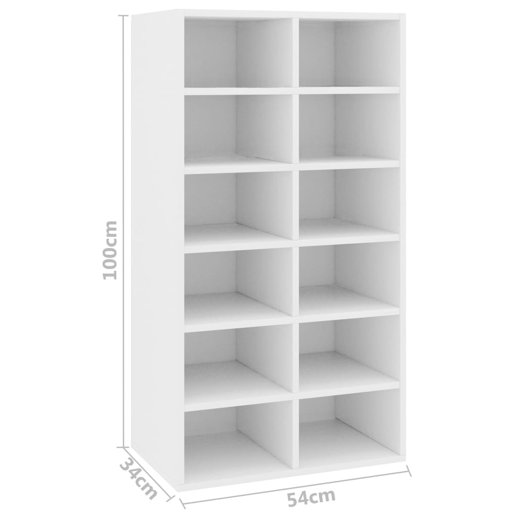Shoe Rack White 54x34x100 cm Chipboard- Shoe Racks & Organisers - HomeShopIreland - Home Shop Ireland - Shoe Racks & Organisers - Shoe Rack White 54x34x100 cm Chipboard