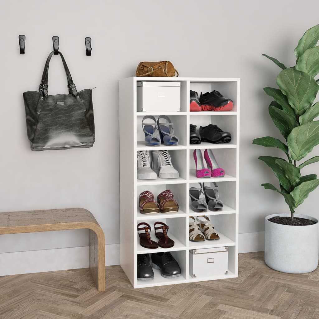 Shoe Rack White 54x34x100 cm Chipboard- Shoe Racks & Organisers - HomeShopIreland - Home Shop Ireland - Shoe Racks & Organisers - Shoe Rack White 54x34x100 cm Chipboard