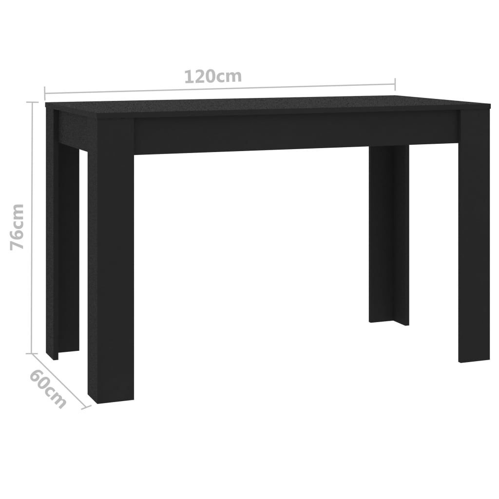 Dining Table Black 120x60x76 cm Chipboard- Kitchen & Dining Room Tables - HomeShopIreland - Home Shop Ireland - Kitchen & Dining Room Tables - Dining Table Black 120x60x76 cm Chipboard