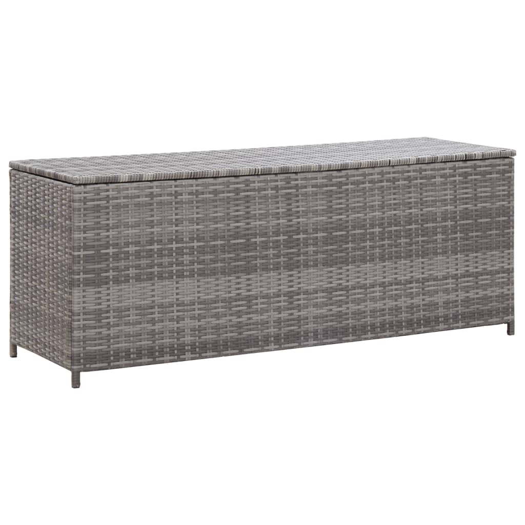 Garden Storage Box Grey 120x50x60 cm Poly Rattan- Outdoor Storage Boxes - HomeShopIreland - Home Shop Ireland - Outdoor Storage Boxes - Garden Storage Box Grey 120x50x60 cm Poly Rattan