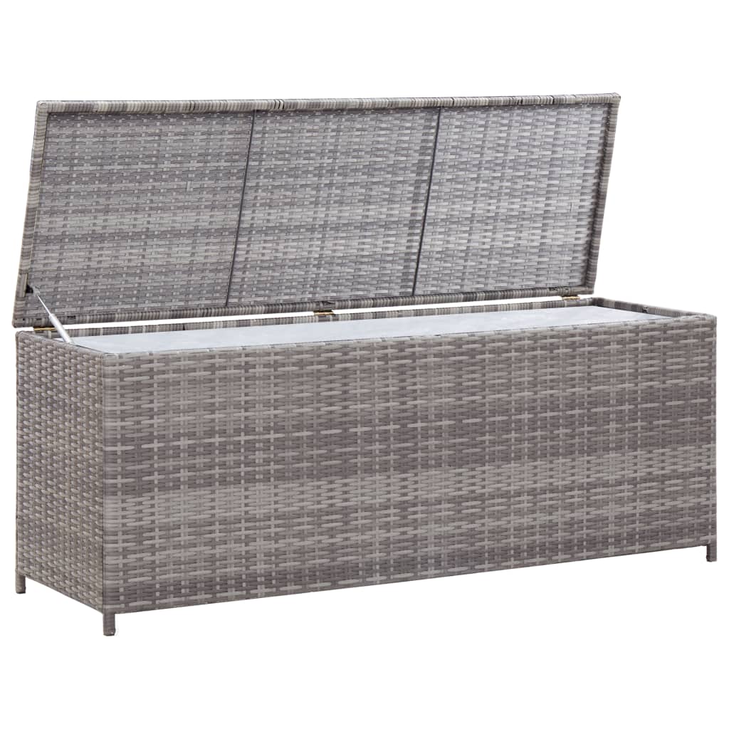 Garden Storage Box Grey 120x50x60 cm Poly Rattan- Outdoor Storage Boxes - HomeShopIreland - Home Shop Ireland - Outdoor Storage Boxes - Garden Storage Box Grey 120x50x60 cm Poly Rattan